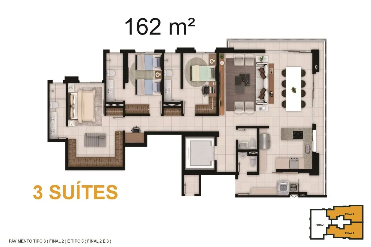 planta 162 m² arte square