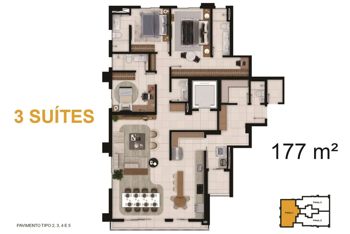 planta 177 m² arte square