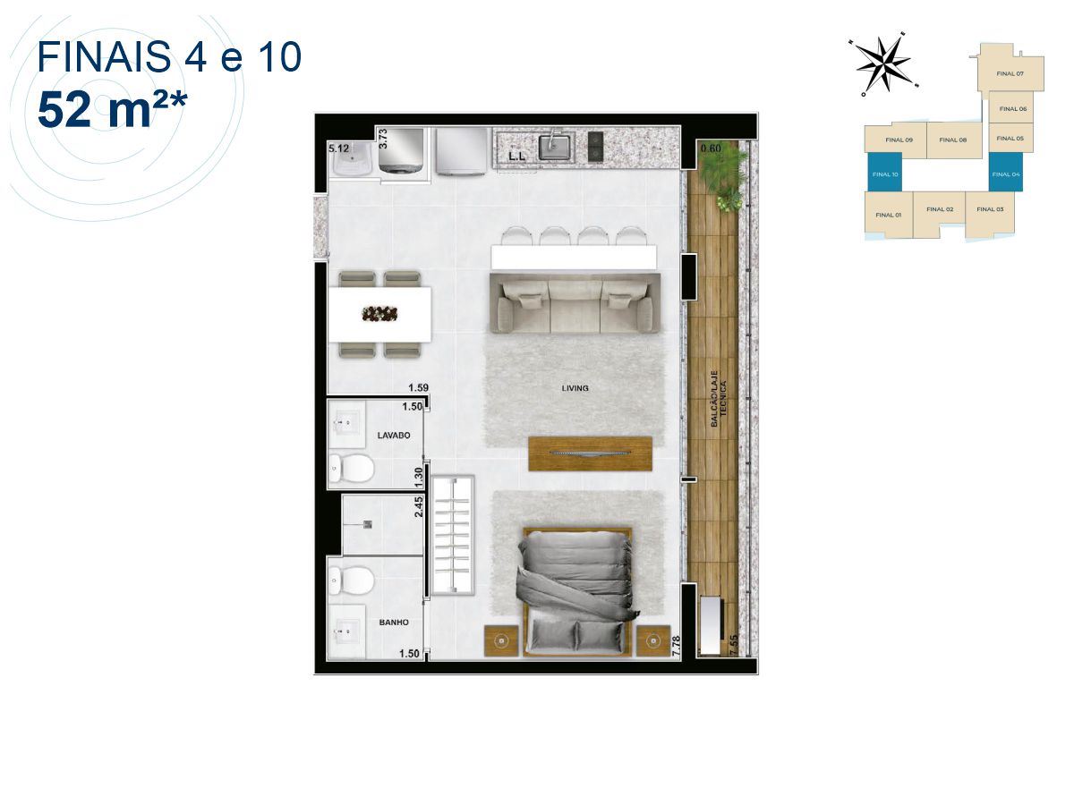 Azure Compact Life - 50 m² a 115 m², Apartamento Setor Marista