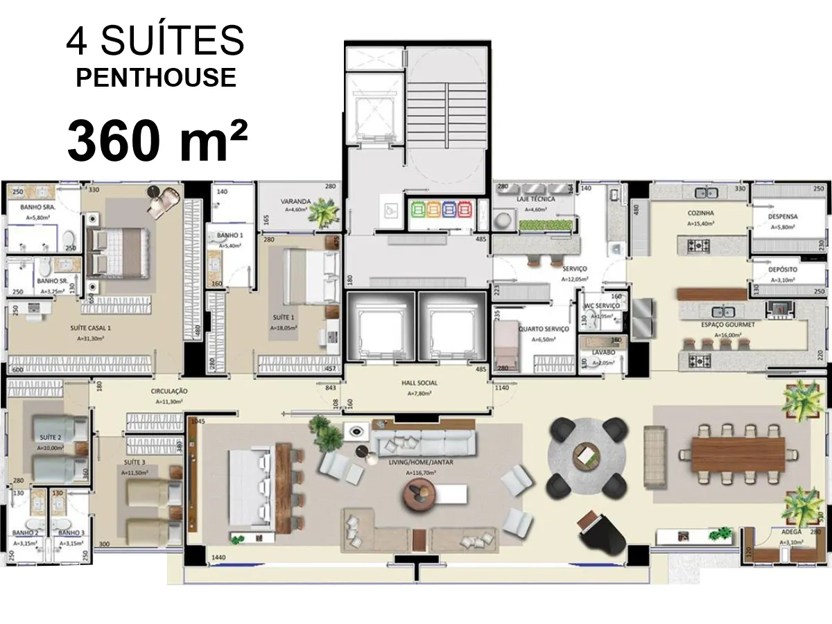 planta penthouse skygarden flamboyant